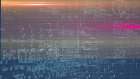animation of data processing over glowing computer circuit board
