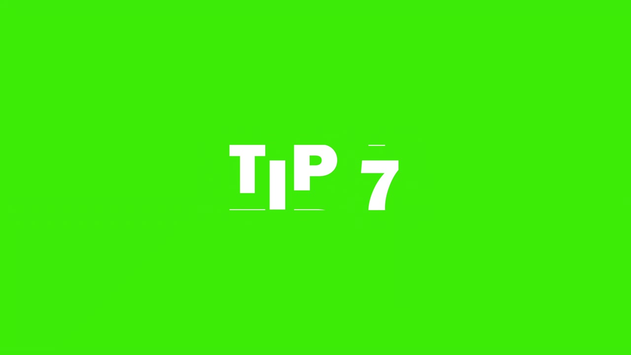 Suggerimento 7 testo Animazione effetto slot machine su schermo verde