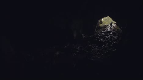 exploring a dark cave