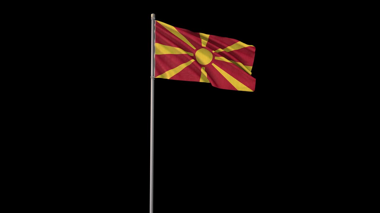 Macedonia flag with Alpha Channel, 4k video is transparent