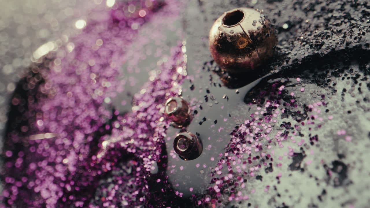 Glitter Beads on Dark Surface
