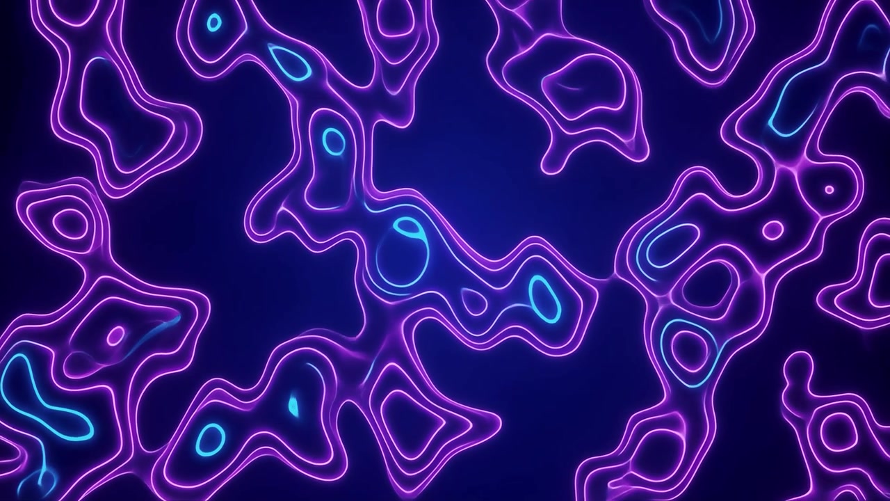 Evolving Abstract Neon Lines with Purple and Blue Glow