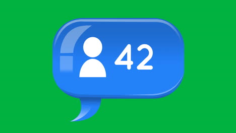 icono de seguidor con números en un cuadro de chat 4k