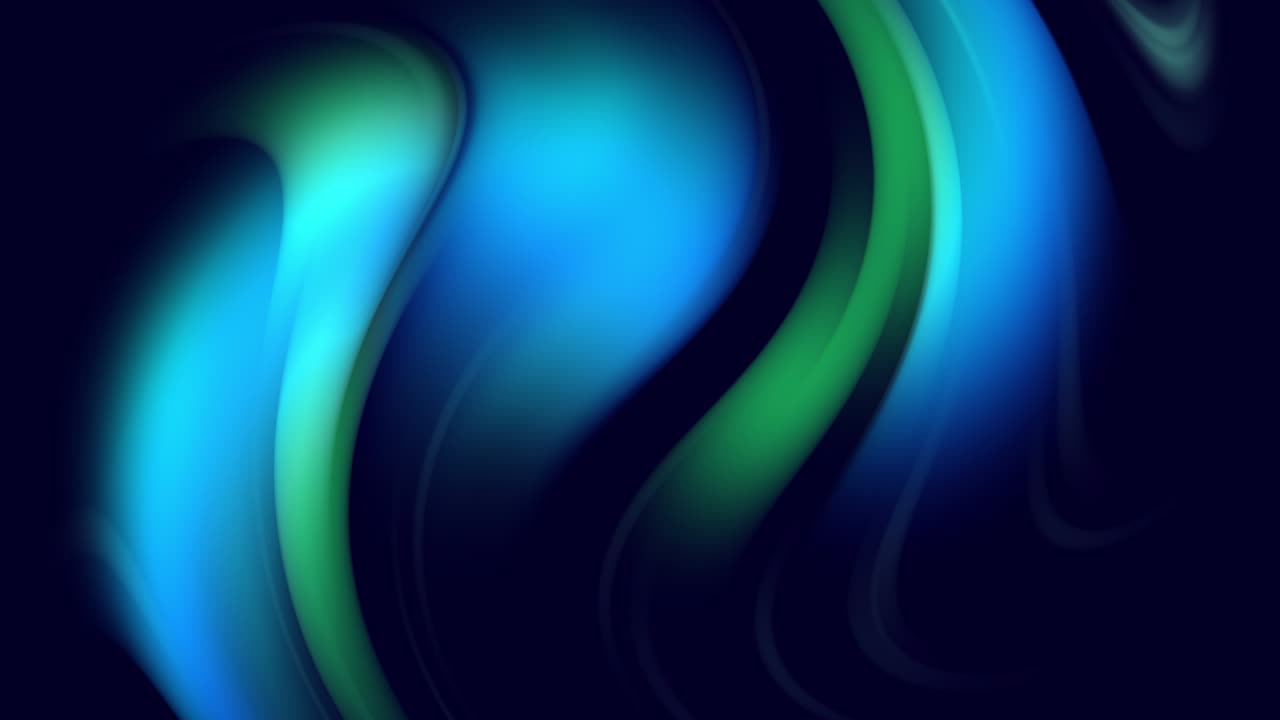 el gradiente espiral abstracto gira. las líneas curvas retorcidas giran como un fondo abstracto creativo con un gradiente líquido de colores verdes y azules se mezclan lentamente con el espacio de copia. animación en bucle suave de 4k.