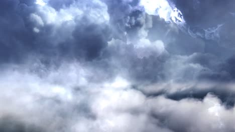 thunderstorm, lightning flash in dark clouds