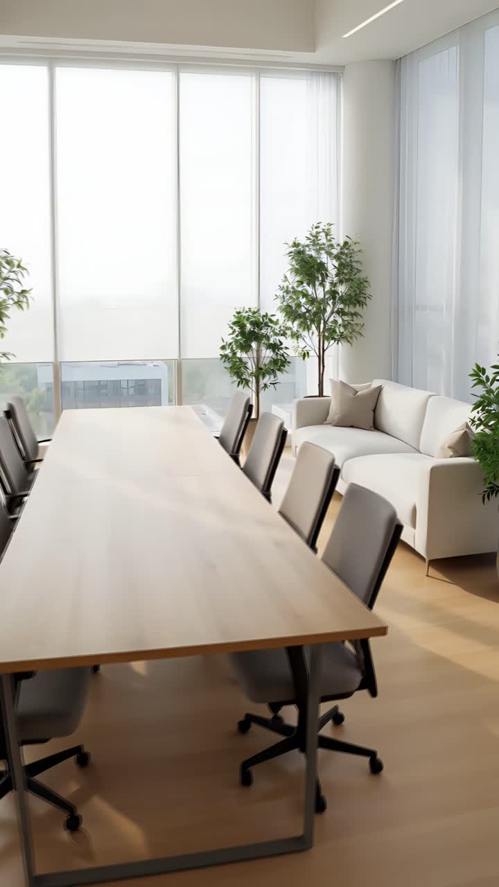 Interior Estético de Espacio de Coworking Moderno 4K