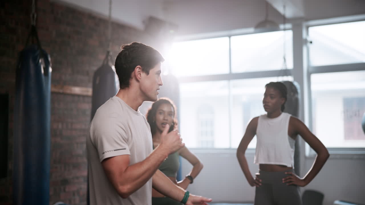 Group training in a gym