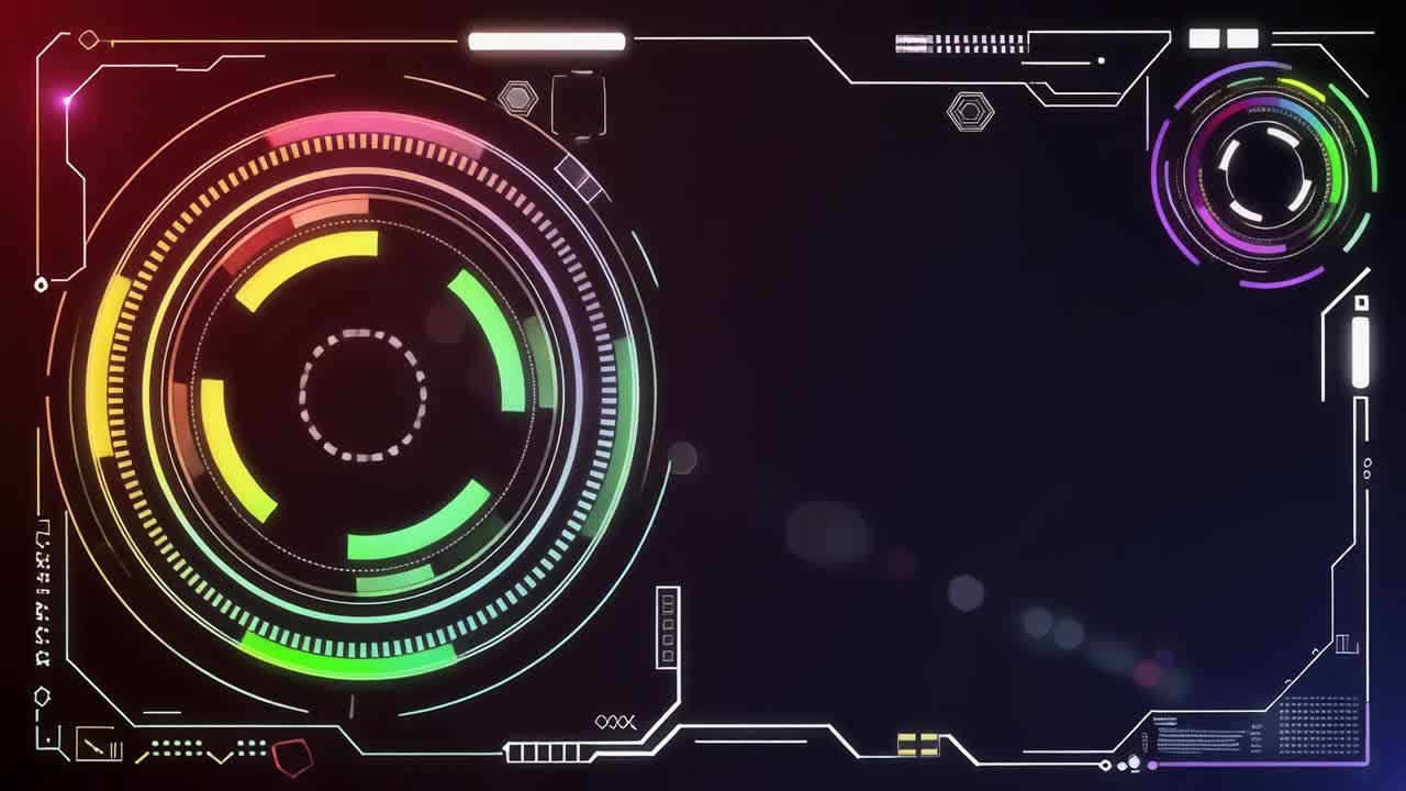 Abstrakt digital HUD-skærm med glødende cirkulære grafikker