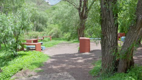 take a walk through a peaceful place with water and trees