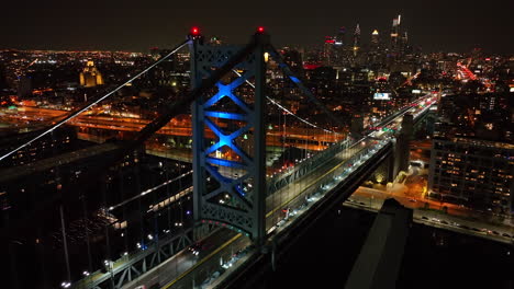 Luces-Del-Puente-Ben-Franklin-En-La-Noche