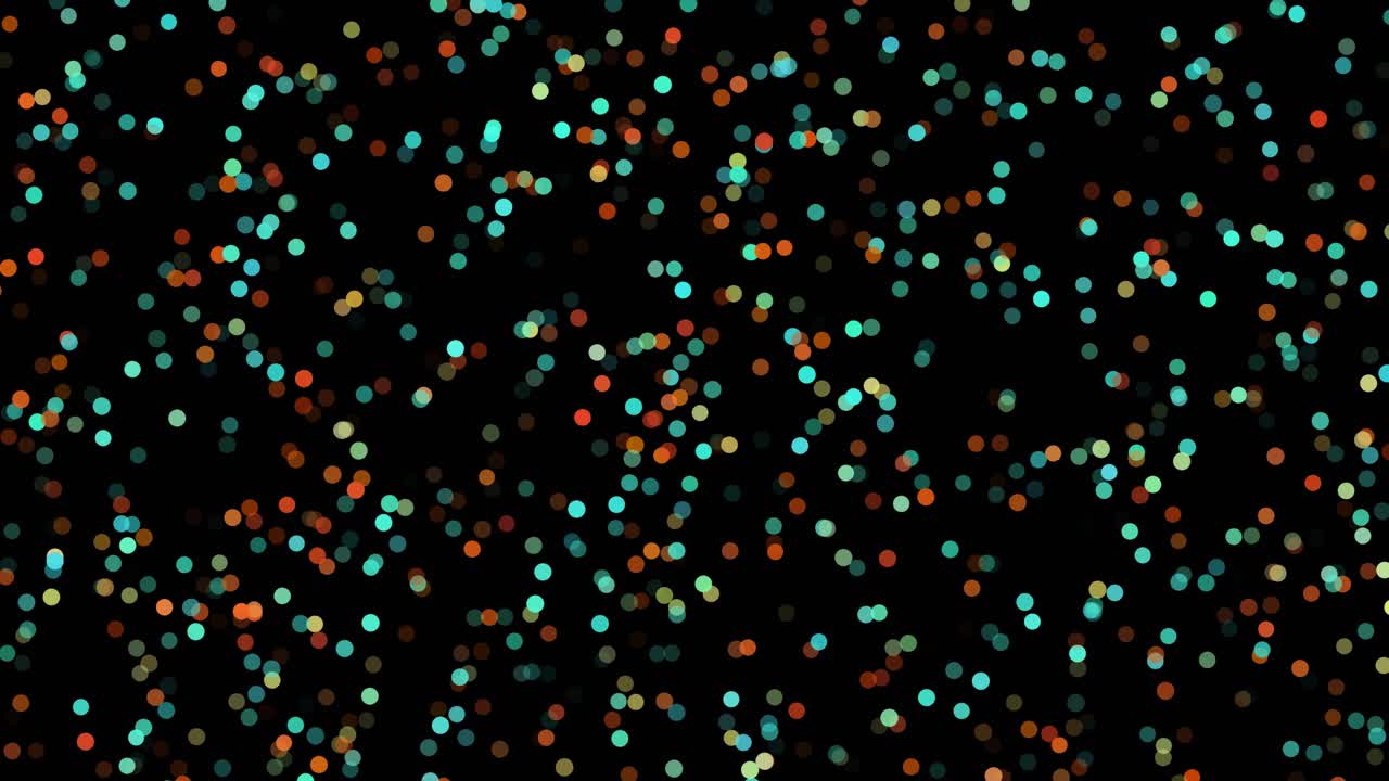 Colorful Bokeh Lights Shimmering on Black Background