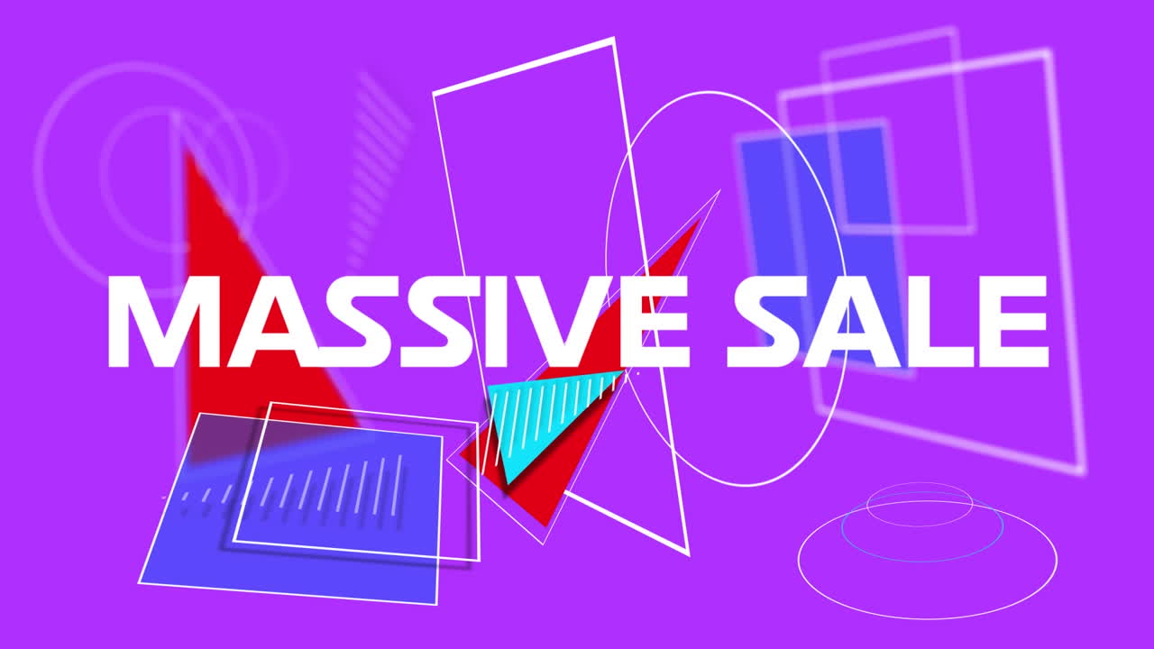 gráfico de venta masiva en fondo púrpura