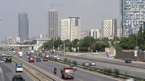 city car traffic at the modern city highway 1
