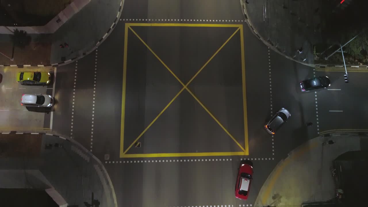 Night Cityscape Aerial View