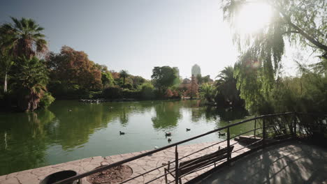 día agradable para dar un paseo en el estanque del parque de la ciutadella en barcelona españa