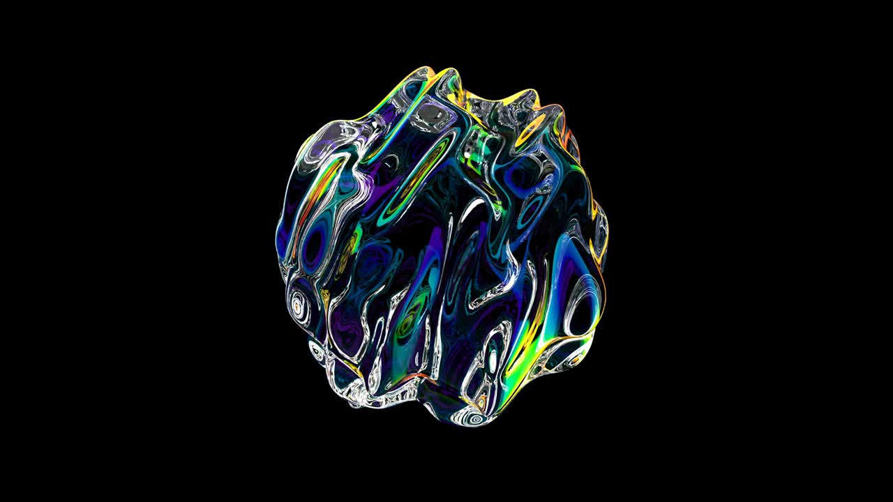 무지개 매끄러운 구, 홀로그래픽 천 공, 무작위 액체 그라디언트 루프