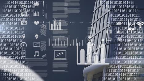 animation of data processing and binary coding