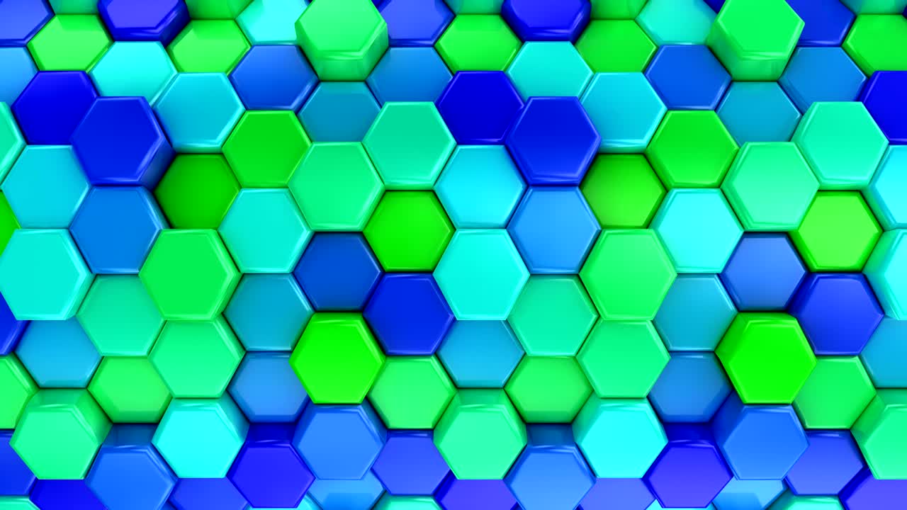 hexágonos animados de colores