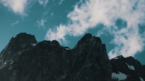 Rocky-Mountains-And-Sky-At-Glaciar-Ojo-del-Albino-In-Argentina---Low-Angle-Shot