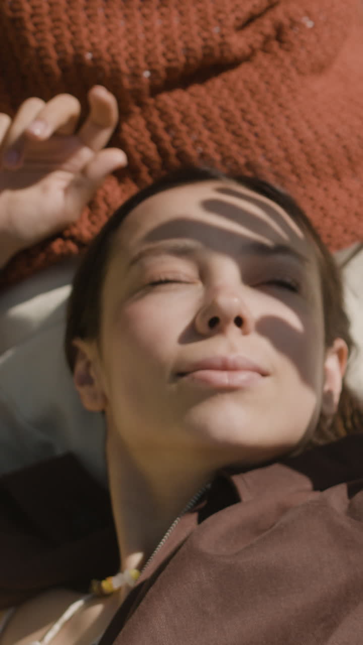 Portrait of a Woman with Sunlight on Her Face