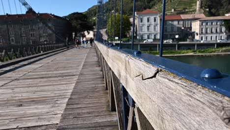 large bridge crossing the rhone river in france