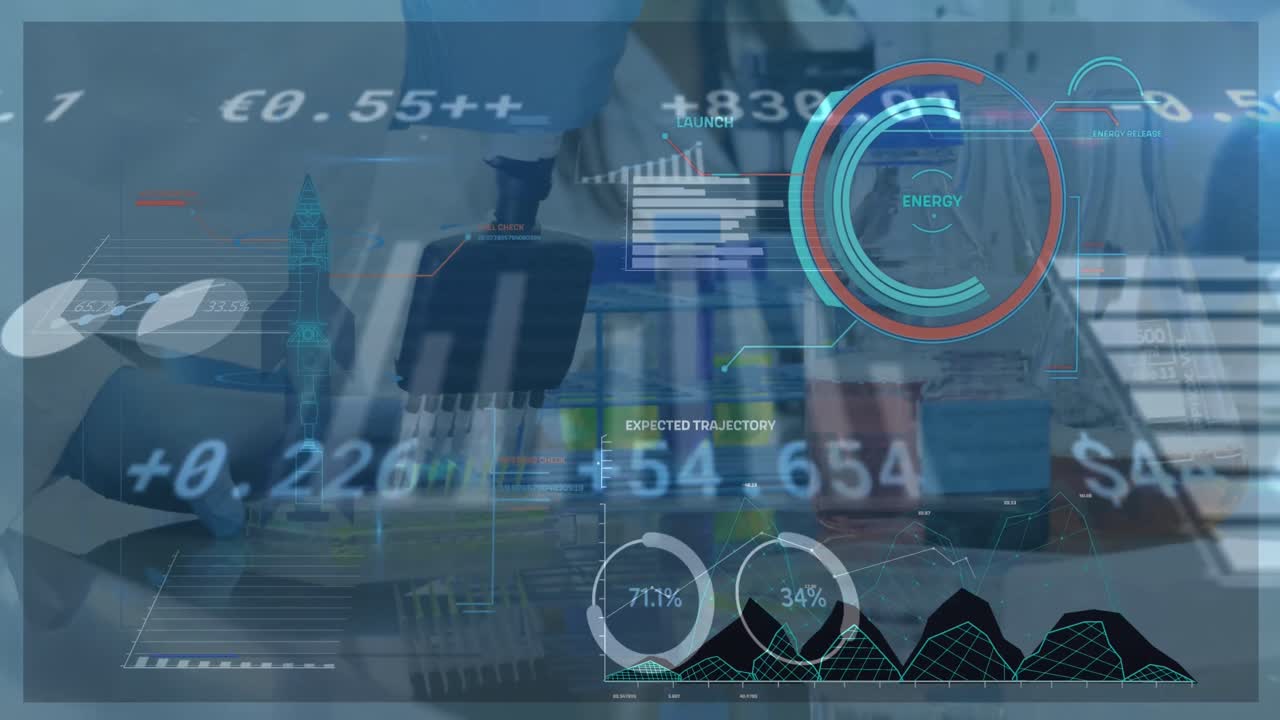 animazione dell'elaborazione dei dati scientifici e delle statistiche