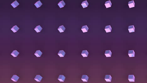 moving 3d cubes on purple background