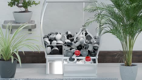 máquina de juego de pelota moderna con plantas