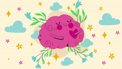 motion graphic of flat illustration for world mental health day awareness