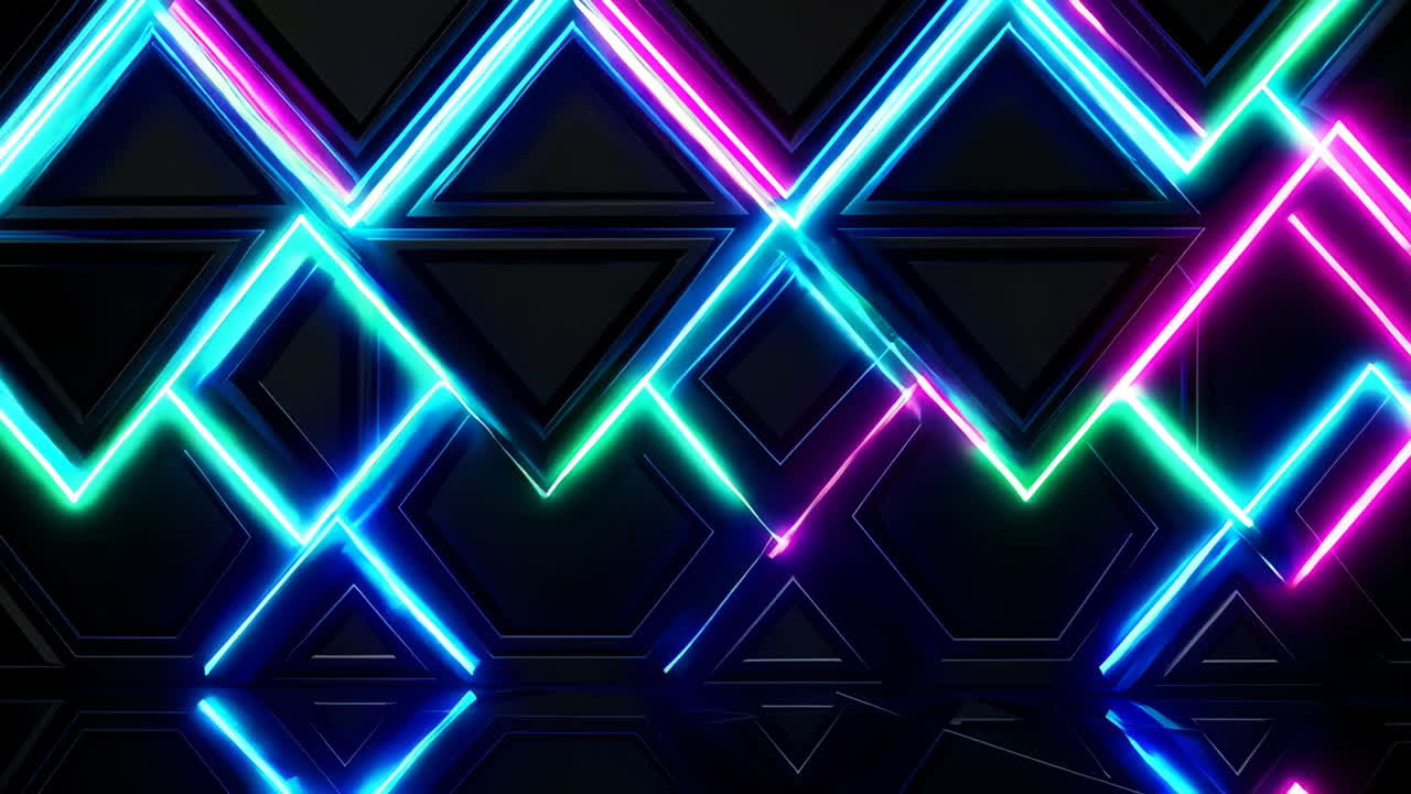 fondo de triángulos geométricos de neón