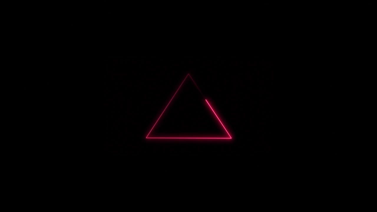 3D Moving Through Glowing Red Triangle Tunnel with Animated Light Lines on Black Background. Use Add, Screen Blending Modes to Overlay.
