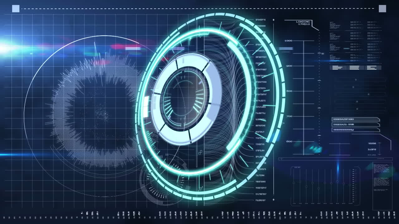 animación de cerradura de caja fuerte giratoria sobre el procesamiento de datos sobre fondo negro