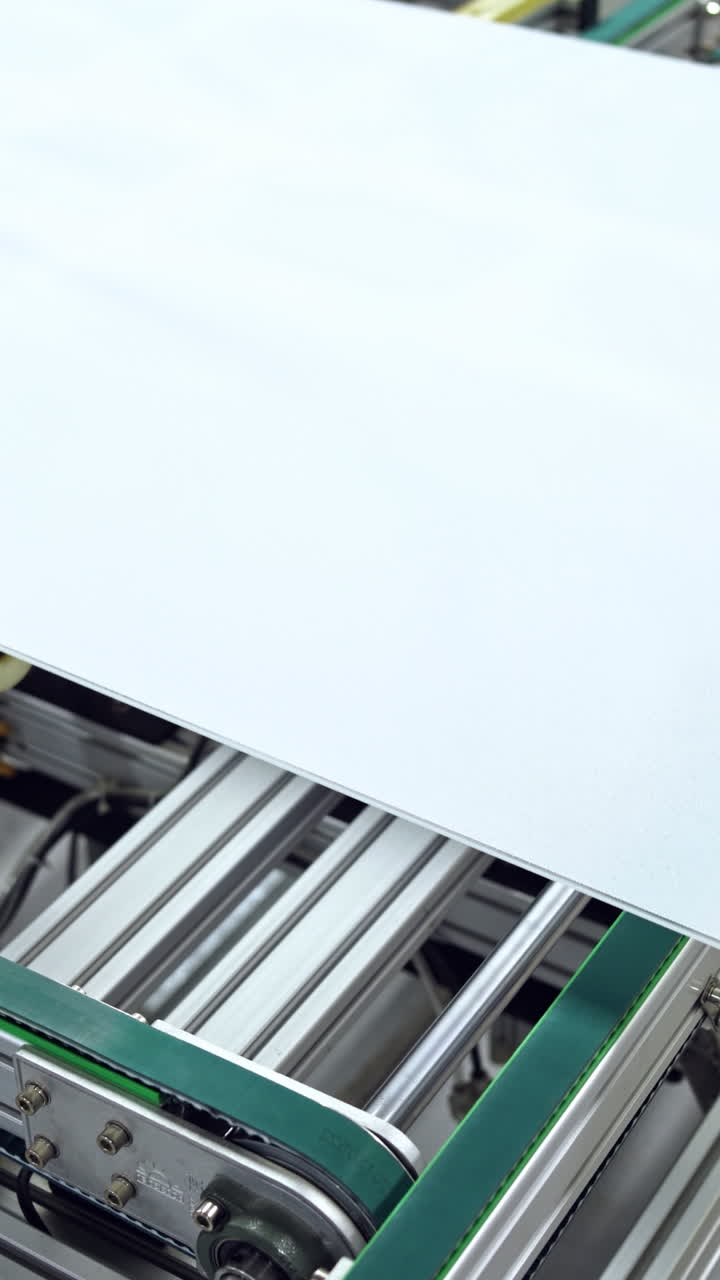 Automated device for making solar panels. Industrial factory produces solar energy production by robotic equipment. Innovation technology concept. Vertical video