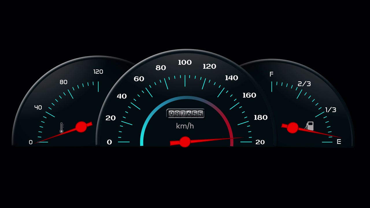 Bike Speedometer With Temperature And Fuel Indicator