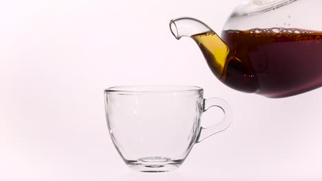 vertiendo té en una taza
