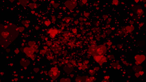partículas de corazones voladores el día de san valentín fondo abstracto 4k