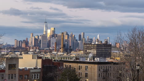 stunning sunset skyline of new york city from new jersey