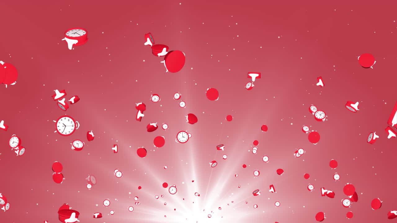 Falling clocks background time travel concept holiday annual competition time passing hours seconds