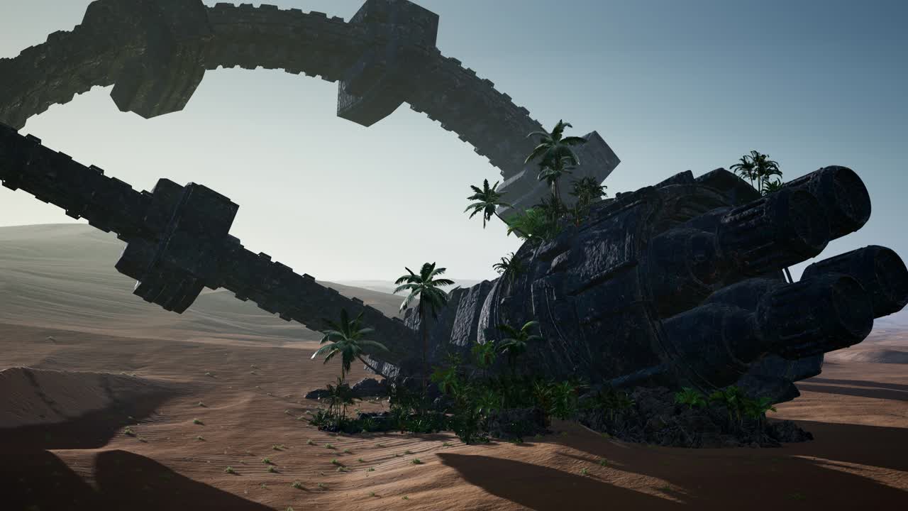 vieja nave espacial alienígena oxidada