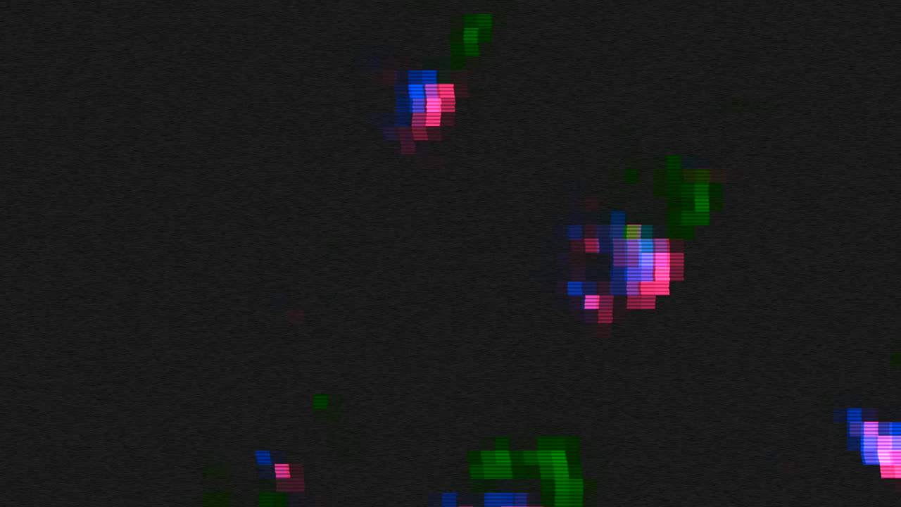 Glitch and noise television defects with artifacts