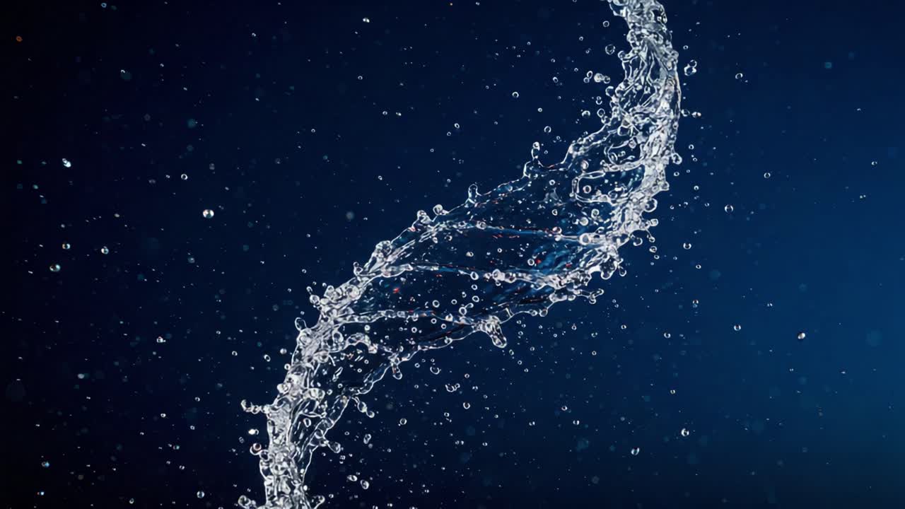 Graceful Water Splashes Forming Intricate Patterns Against a Dark Background, Capturing the Beauty and Fluidity of Liquid Motion in an Artistic Display