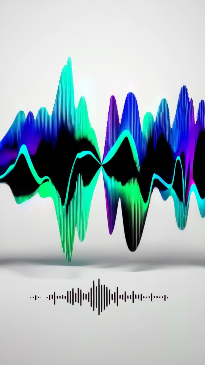 Colorful Abstract Audio Waveform Visualization