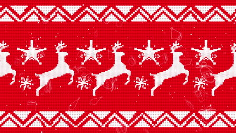 animación de decoraciones navideñas que caen sobre el patrón navideño