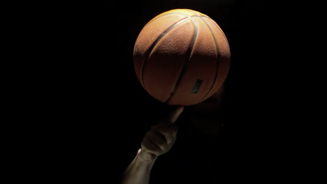 mans hand spinning the ball on his finger