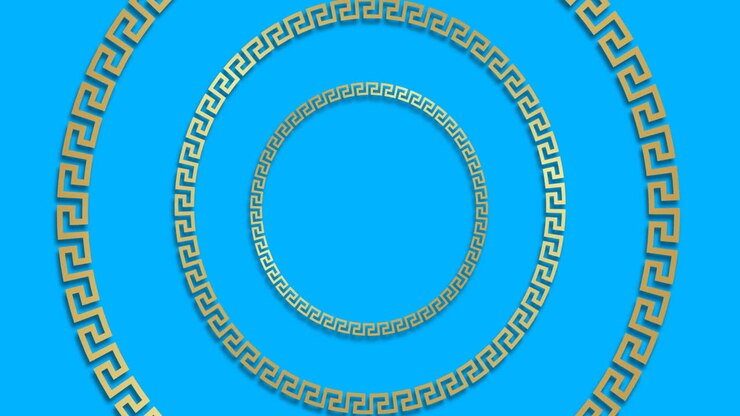 Animation of chinese traditional decorations on blue background