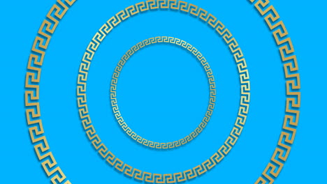animación de decoraciones tradicionales chinas en fondo azul.