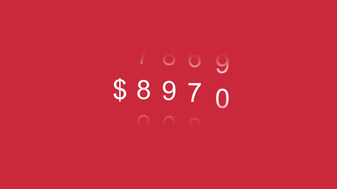 Dynamic Digital Display of Dollar Sign and Numbers