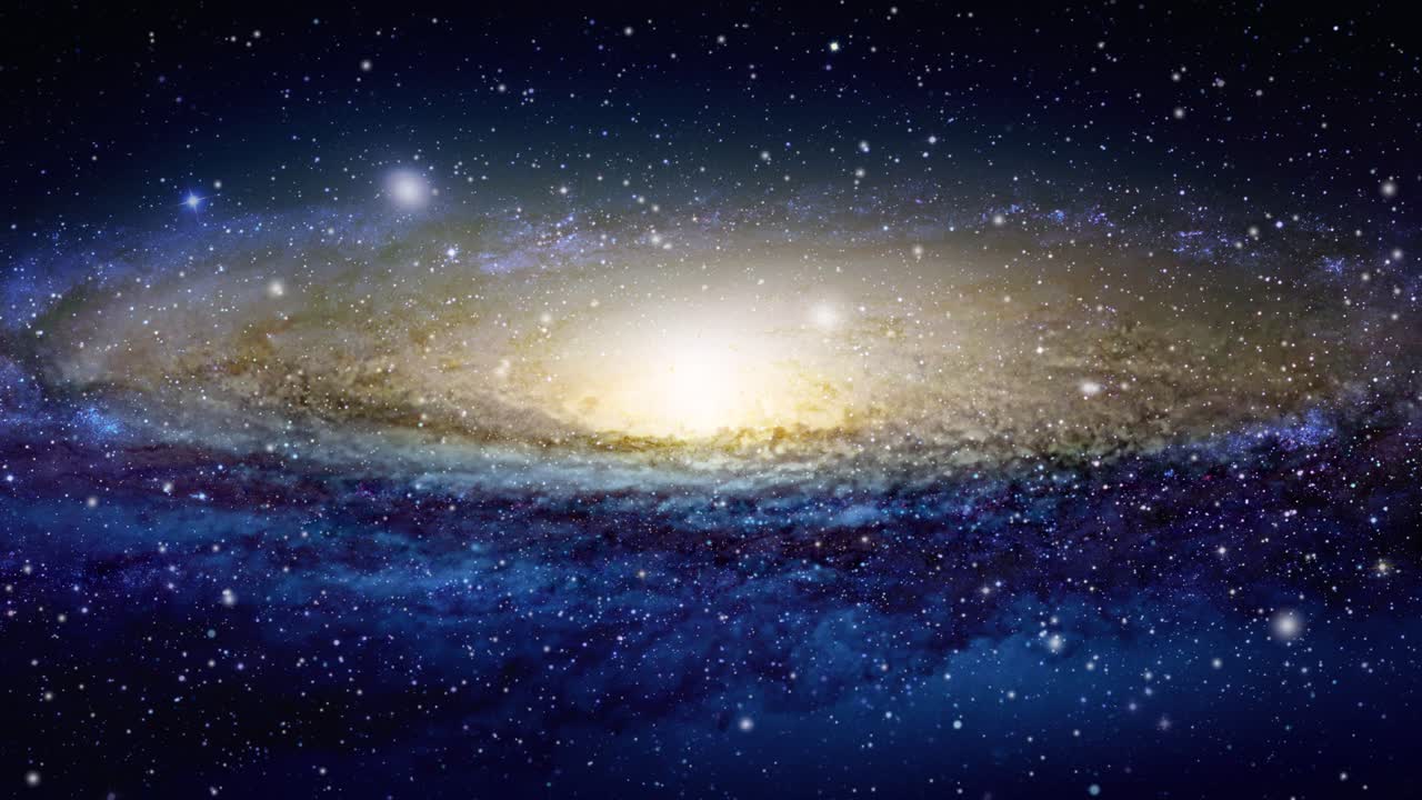 어두운 우주 한가운데 표면 은하