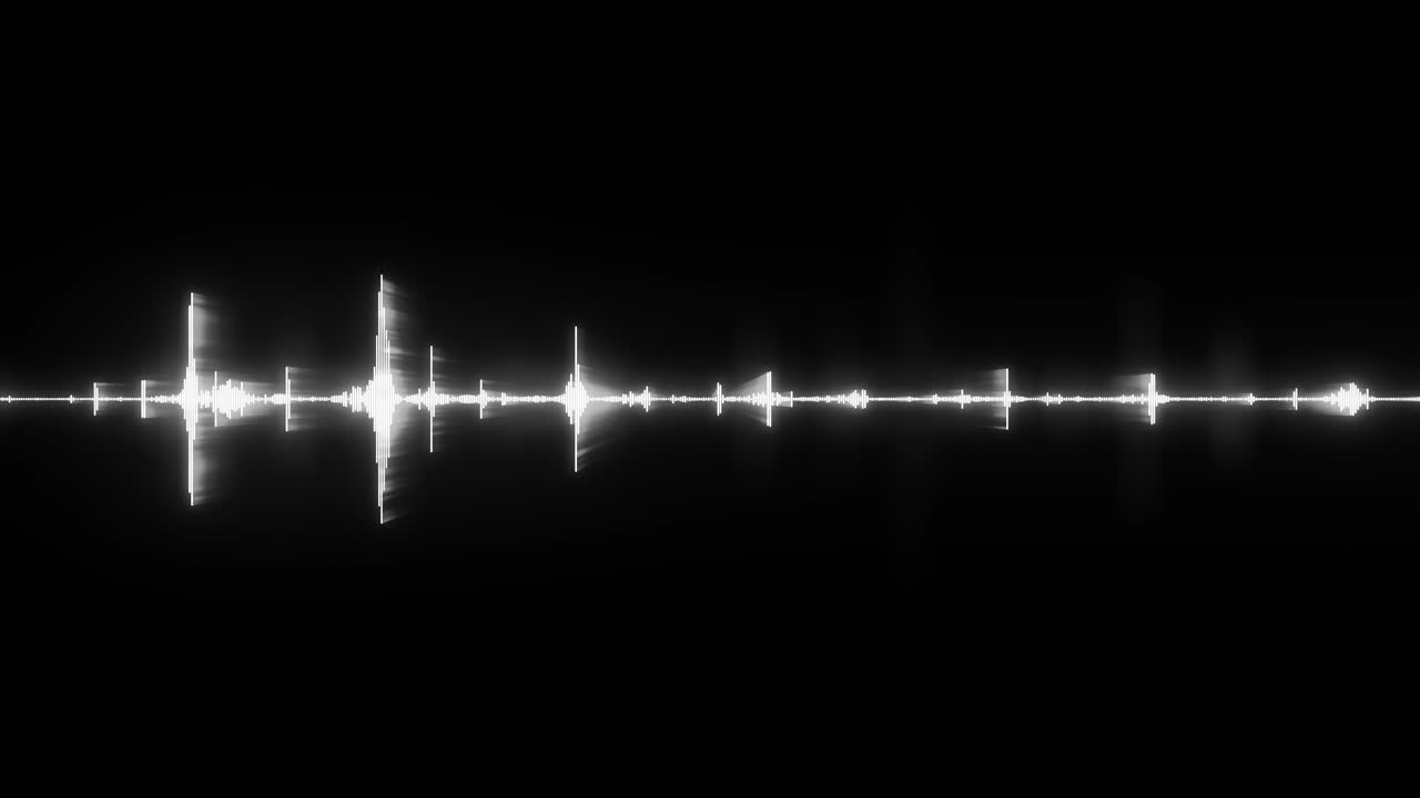 Futuristisk AI-drevet EKG-pulsmåler med digital lydbølgeform og equalizer-display