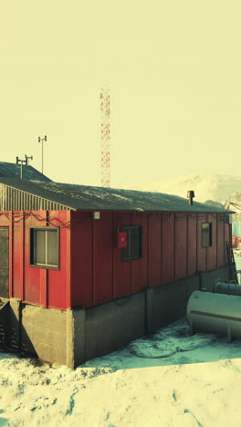 red building in antarctica